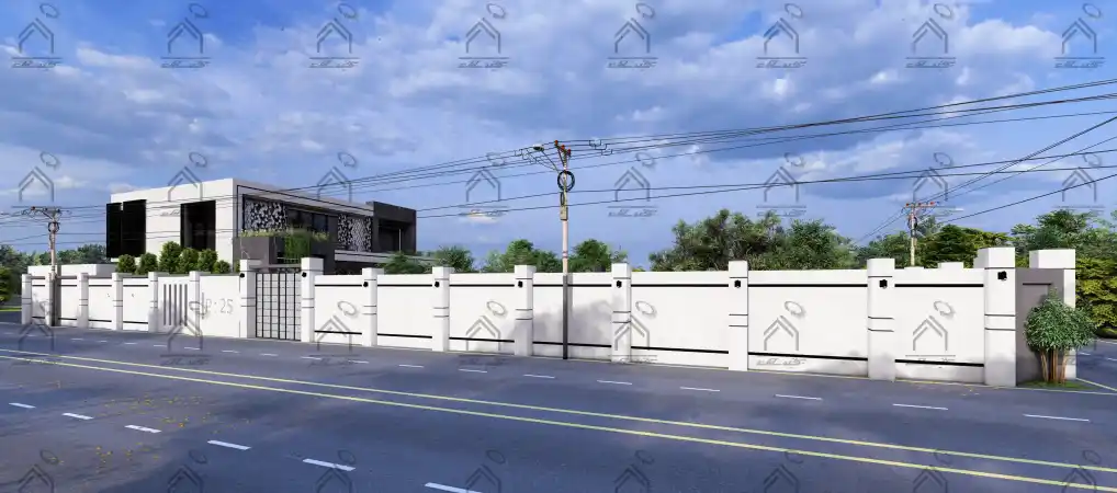 طراحی نما باغ ویلا مدرن در شیراز