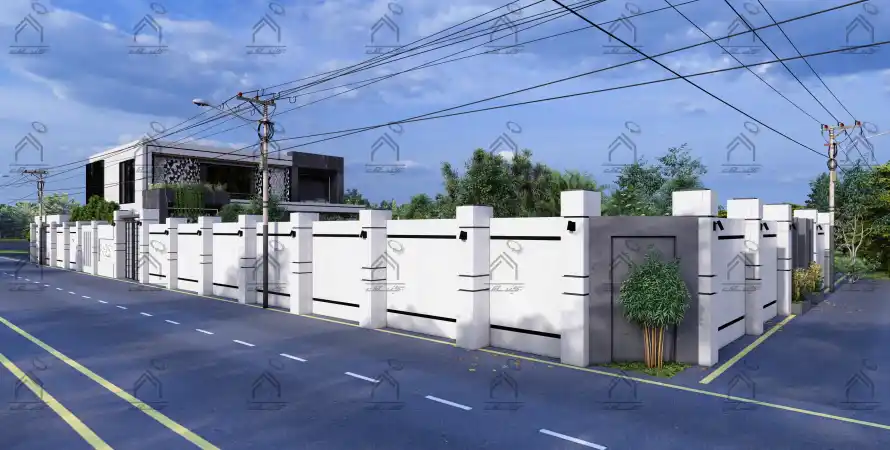 طراحی نما باغ ویلا مدرن در شیراز