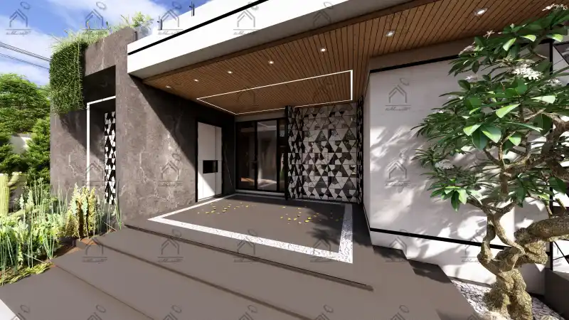 طراحی نما باغ ویلا مدرن در شیراز