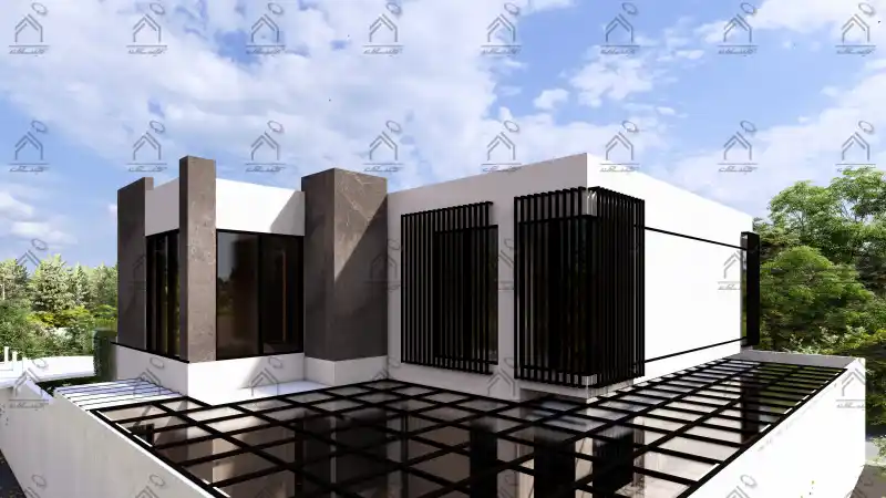 طراحی نما باغ ویلا مدرن در شیراز