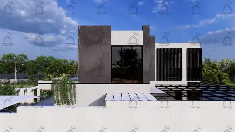 طراحی نما باغ ویلا مدرن در شیراز