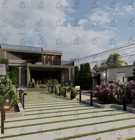 طراحی نما باغ ویلا در شیراز