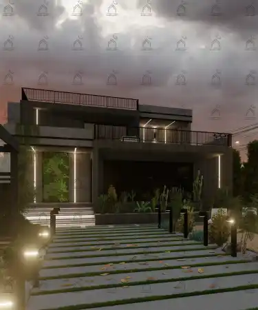 طراحی نما باغ ویلا در شیراز