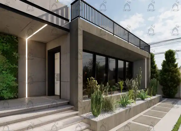 طراحی نما باغ ویلا در شیراز