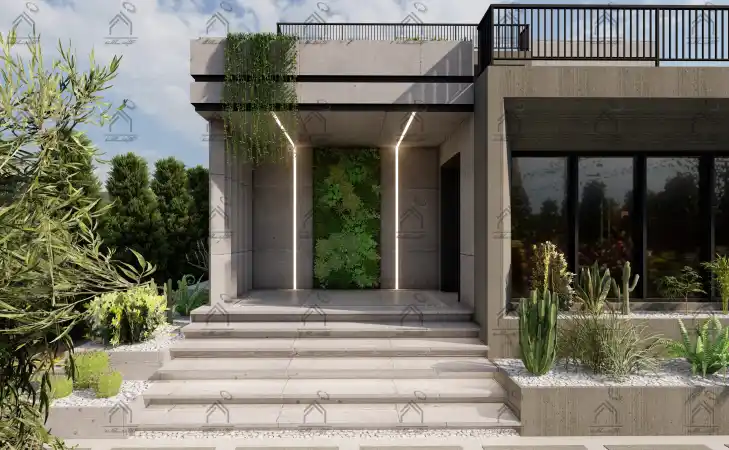 طراحی نما باغ ویلا در شیراز