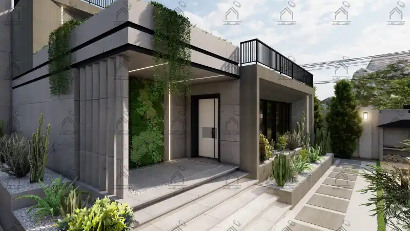 طراحی نما باغ ویلا در شیراز