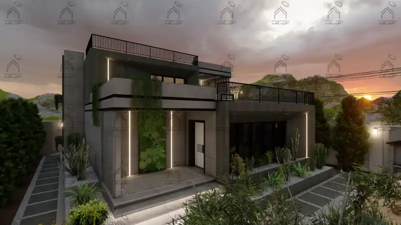 طراحی نما باغ ویلا در شیراز