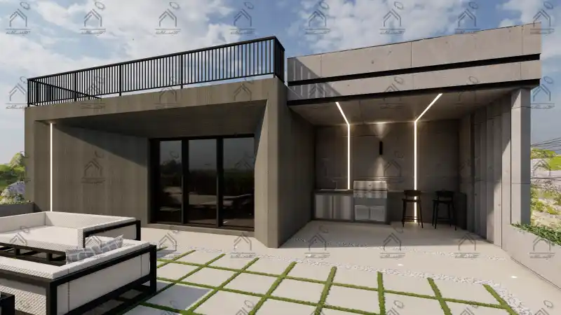 طراحی نما باغ ویلا در شیراز