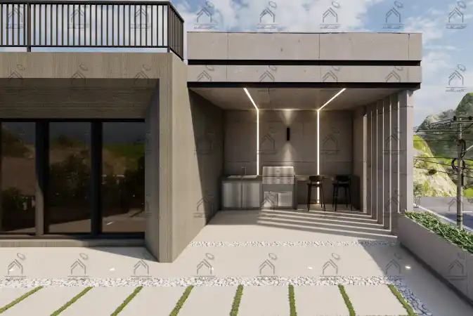 طراحی نما باغ ویلا در شیراز