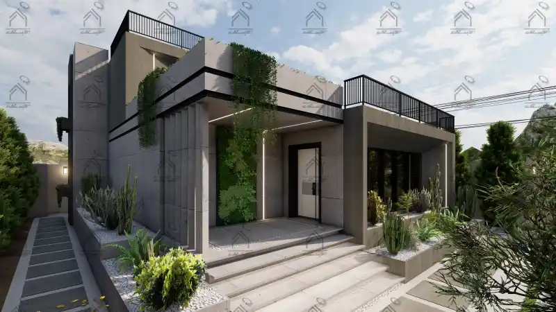 طراحی نما باغ ویلا در شیراز