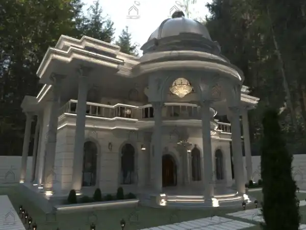 طراحی نما باغ ویلا در شیراز