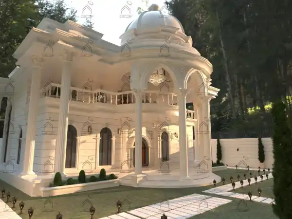 طراحی نما باغ ویلا در شیراز