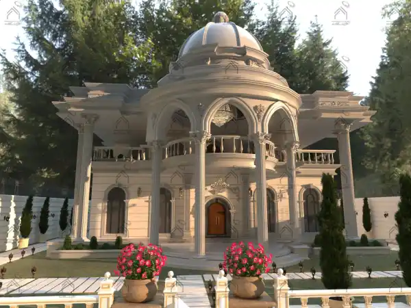 طراحی نما باغ ویلا در شیراز