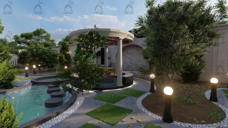 طراحی فضای سبز باغ ویلا در شیراز