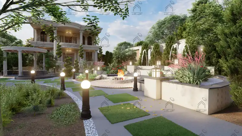 طراحی فضای سبز باغ ویلا در شیراز