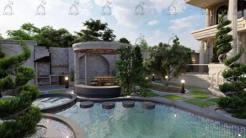 طراحی فضای سبز باغ ویلا در شیراز