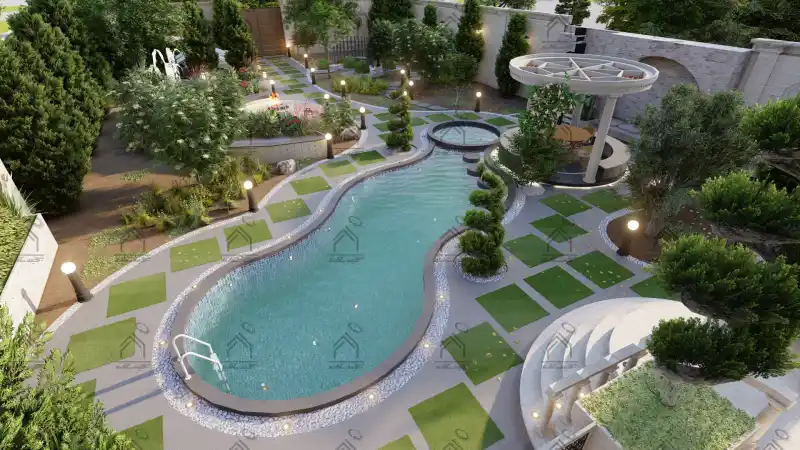 طراحی فضای سبز باغ ویلا در شیراز