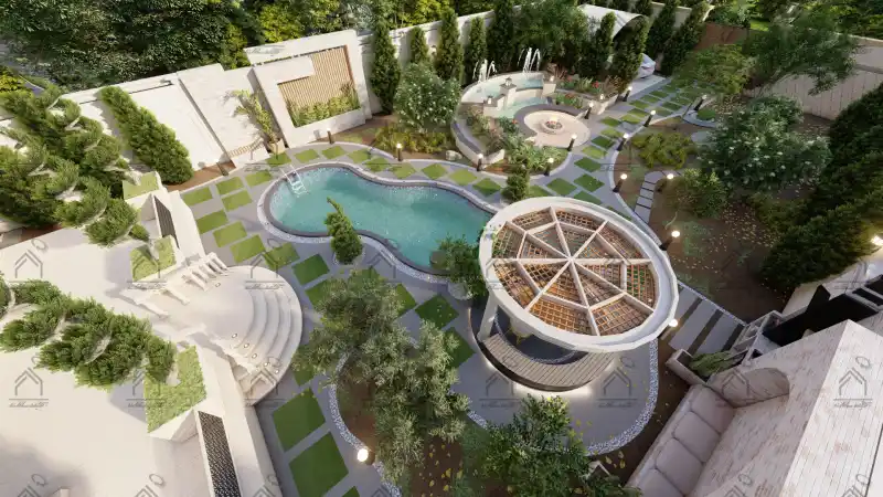 طراحی فضای سبز باغ ویلا در شیراز