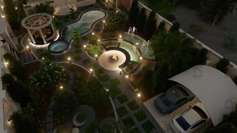 طراحی فضای سبز باغ ویلا در شیراز