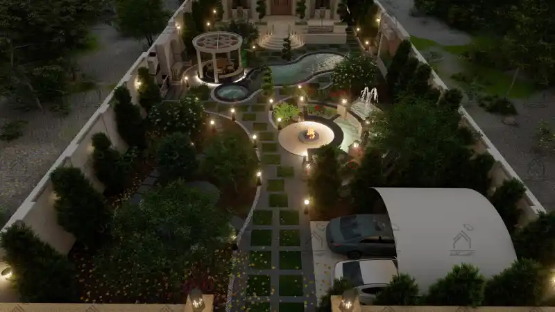 طراحی فضای سبز باغ ویلا در شیراز