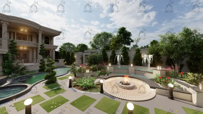 طراحی فضای سبز باغ ویلا در شیراز