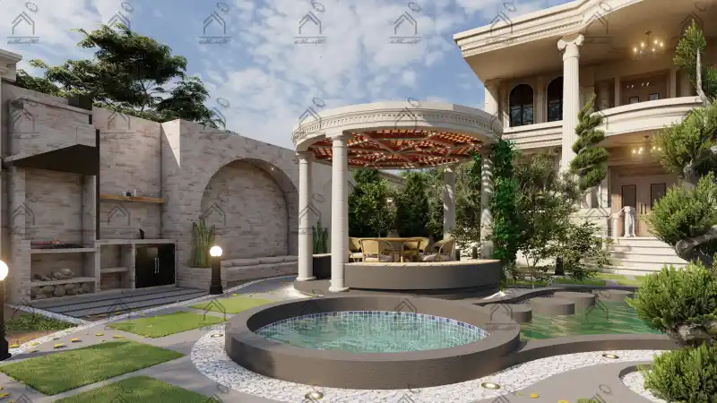 طراحی فضای سبز باغ ویلا در شیراز