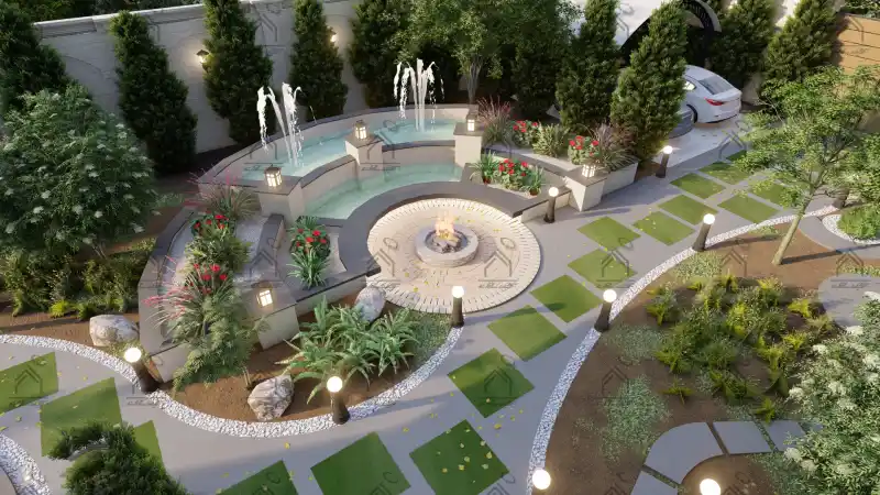 طراحی فضای سبز باغ ویلا در شیراز