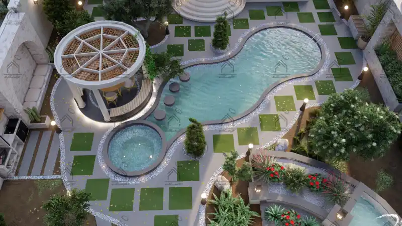 طراحی فضای سبز باغ ویلا در شیراز