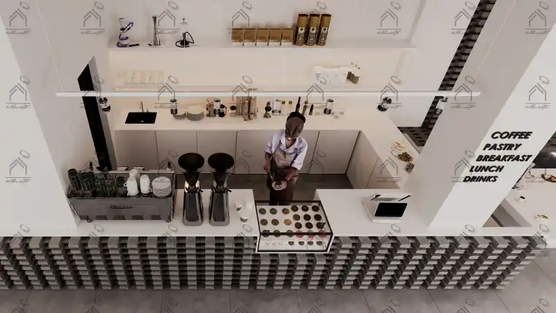 طراحی کافی شاپ مدرن و مینیمال 