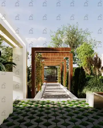 طراحی نمای باغ و لنداسکیپ مدرن