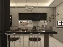 طراحی و اجرای آشپزخانه نئوکلاسیک در شیراز