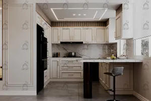 طراحی و اجرای آشپزخانه نئوکلاسیک